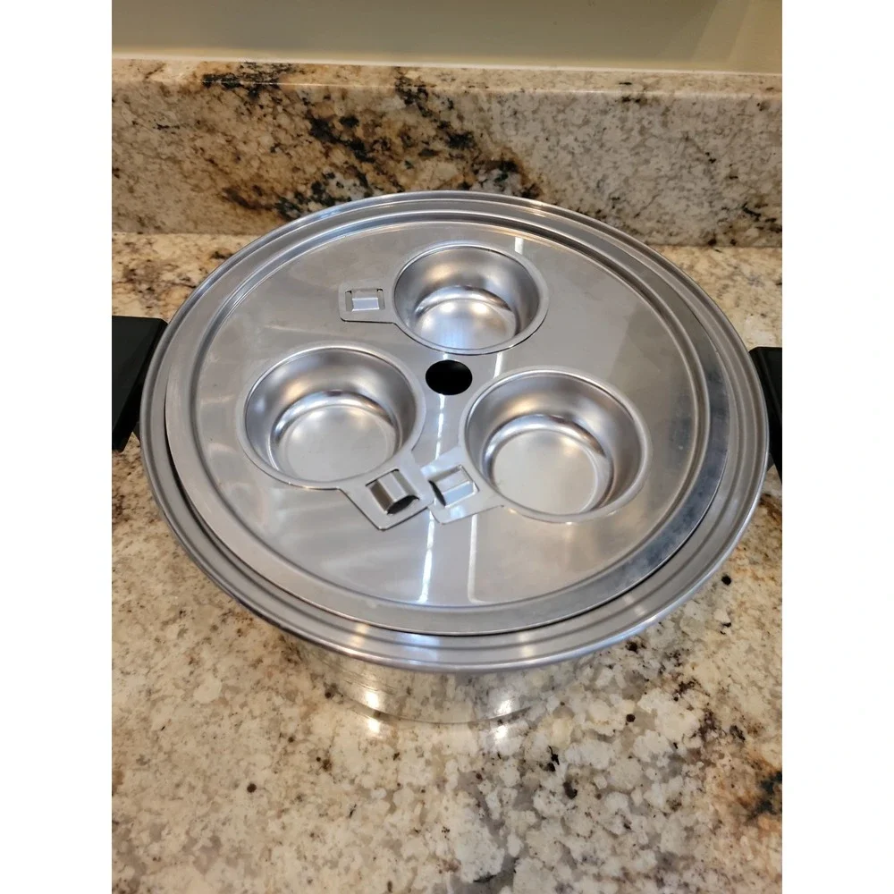 Royal Prestige Stock Pot W/Lid Steamer Bowl And Egg Poacher 7 Ply Titanium USA
